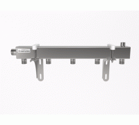 Распределительный коллектор DMSS-25-20x5 (нерж., магистральное подкл. G 1˝, 5 контуров G ¾˝, воздухоотвод. Rp ½″)